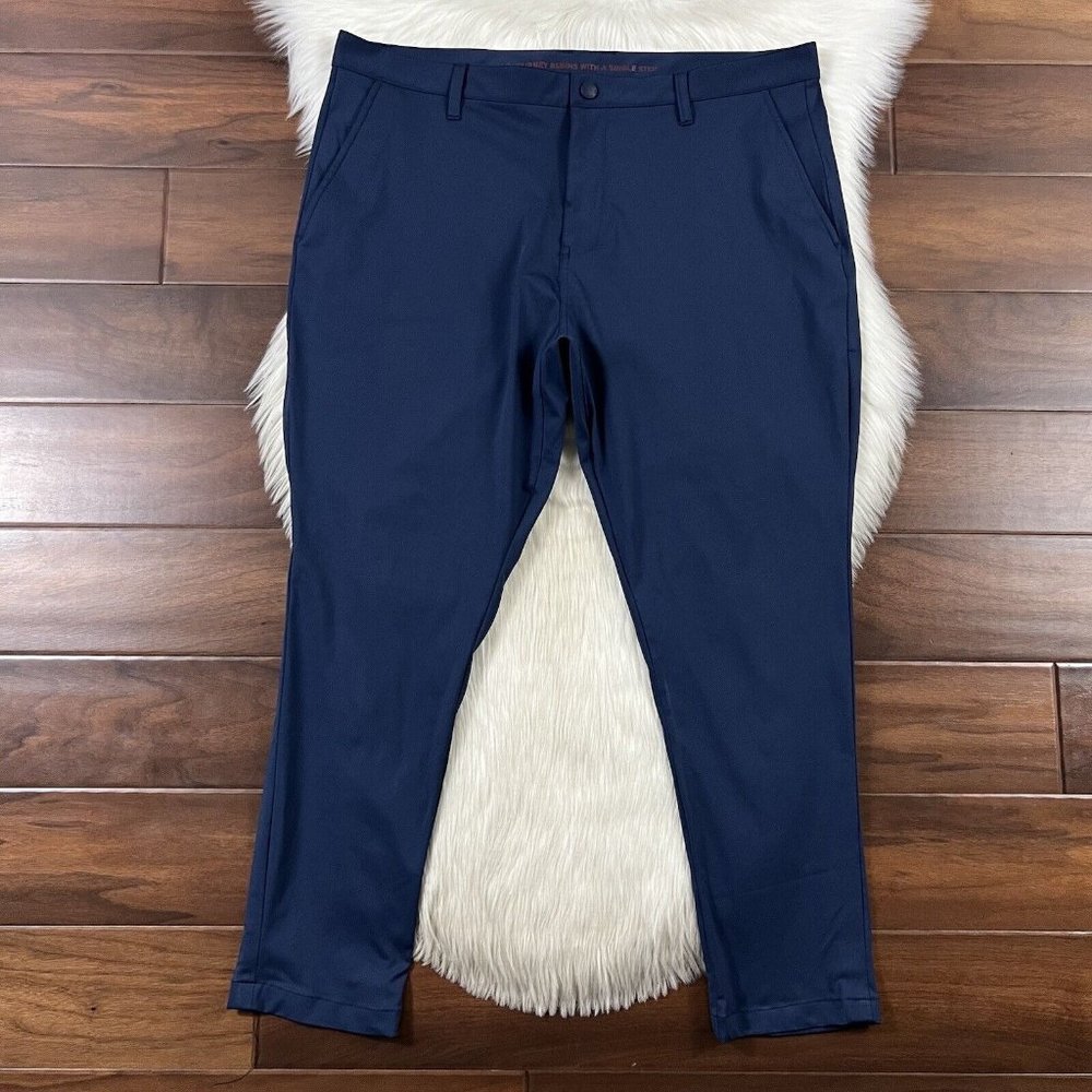 Rhone Men's Size 38 Navy Blue Commuter Slim Fit Pants *ALTERED*